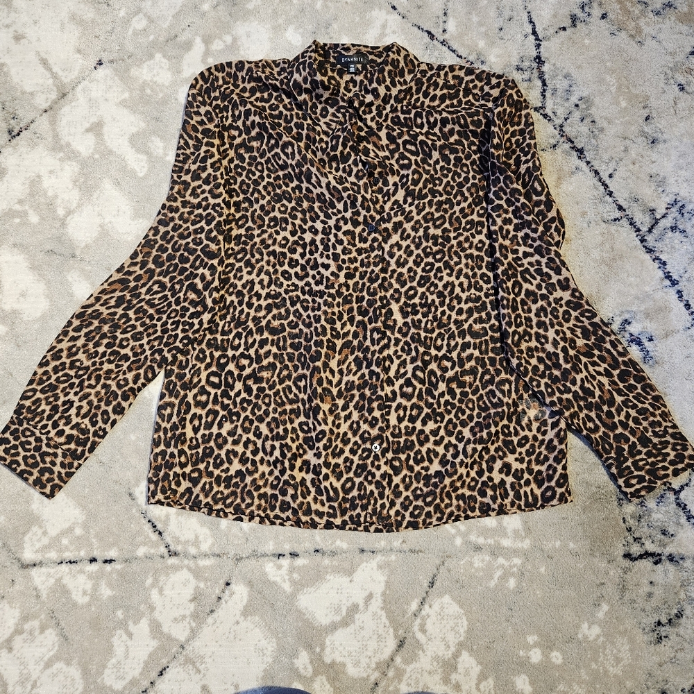 💥2for20 Leopard print sheer blouse